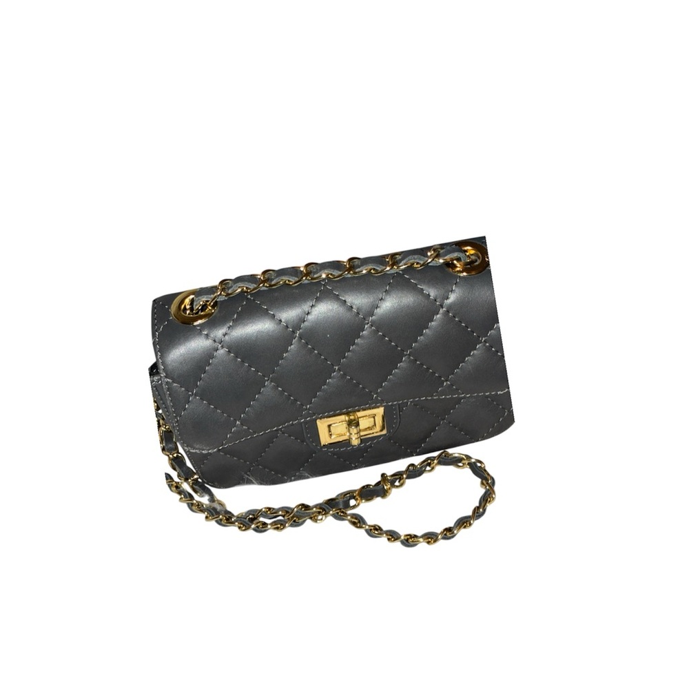 Lavorazione Artigianale Made in Italy Grey Quilted handbag/Crossbody